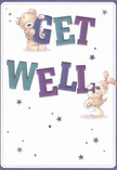 Bursting with heartfelt cheer, this get well card's design radiates joyful optimism and the unmistakable warmth of a well-wishing gesture from a neighbour in Knightsbridge. The illustration is alive with playful movement-an adorable teddy bear, plush and soft, rests atop the oversized, bold letters of 'GET,' while a spirited puppy balances beneath, its floppy ears and gentle eyes drawing you in with their affectionate energy. Hues of deep indigo and soft teal bring vibrancy to the message, the colours twinkling with hope like the festive lights found along Brompton Road in winter. Surrounding the central figures, luminous stars in varying shades of blue and purple scatter across the creamy backdrop, twinkling with possibility and the quiet comfort of a caring word. The artistry captures texture delightfully-the fluffy appearance of the bear's fur and the puppy's velvety ears inviting a sense of tactile reassurance, much like the way fresh roses and lisianthus petals soothe the senses in a boutique bouquet. Every element echoes the intent of local florists: to brighten a difficult moment and offer a sincere, uplifting presence. Whether gifted alone or alongside a floral arrangement, this card delivers more than a message-it offers comfort, encouragement, and a spirited reminder of the strength and kindness at the heart of the Knightsbridge community.